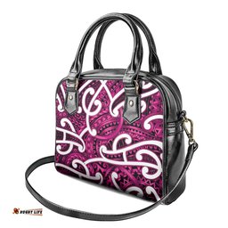 Aotearoa Maori Kowhaiwhai Shoulder Handbag Mawhero Puhoro and Patiki LT9
