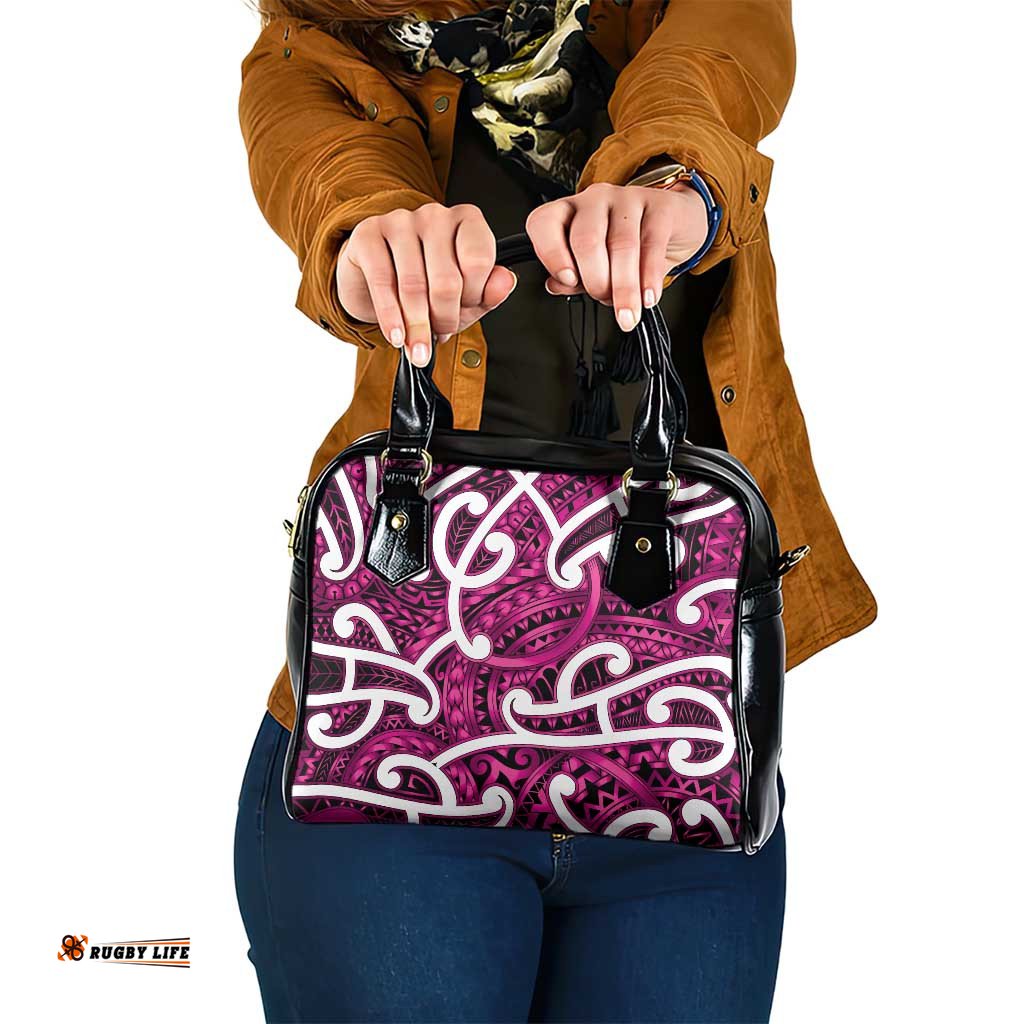 Aotearoa Maori Kowhaiwhai Shoulder Handbag Mawhero Puhoro and Patiki LT9