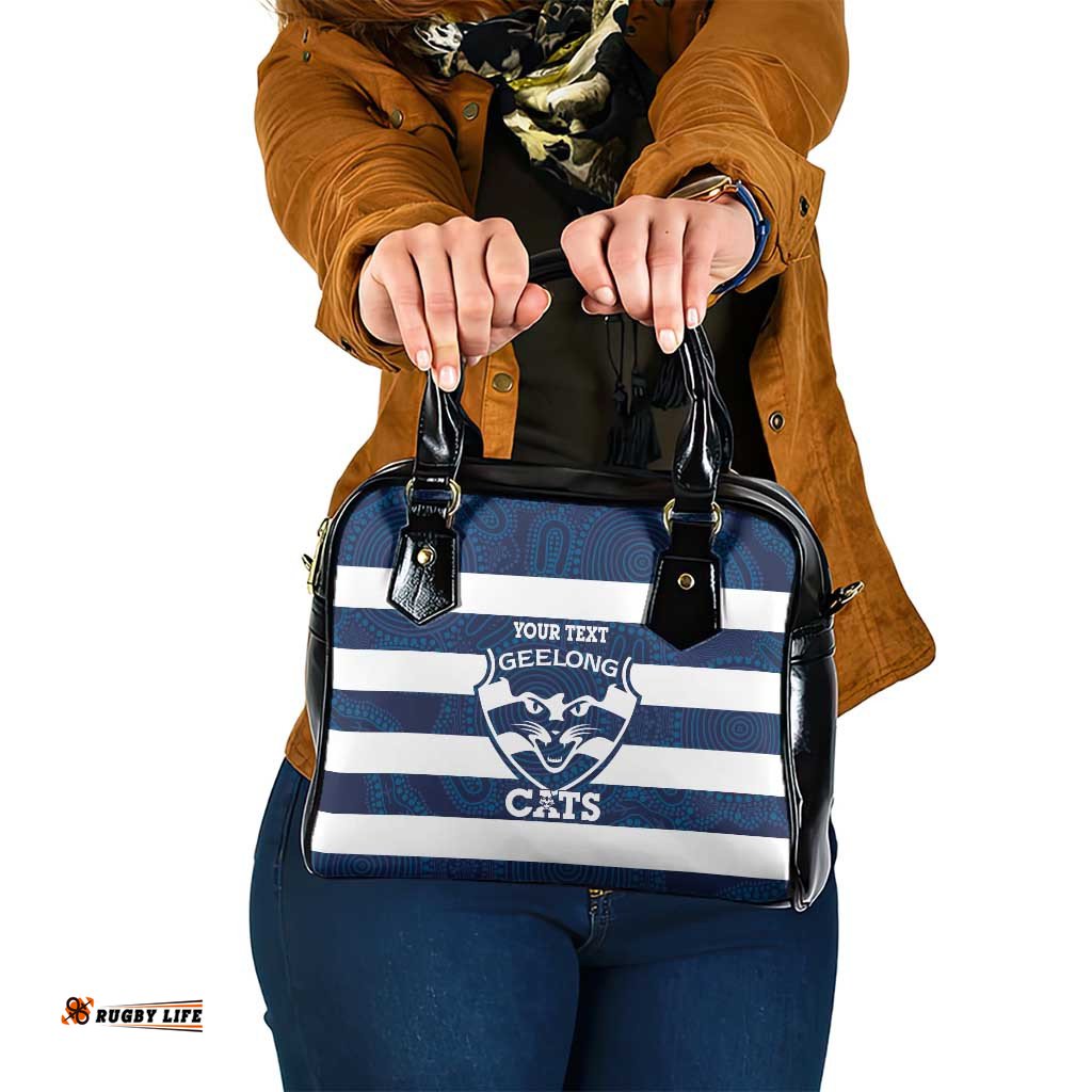 AFL Cats Football Custom Shoulder Handbag Geelong Proud Indigenous Art LT14