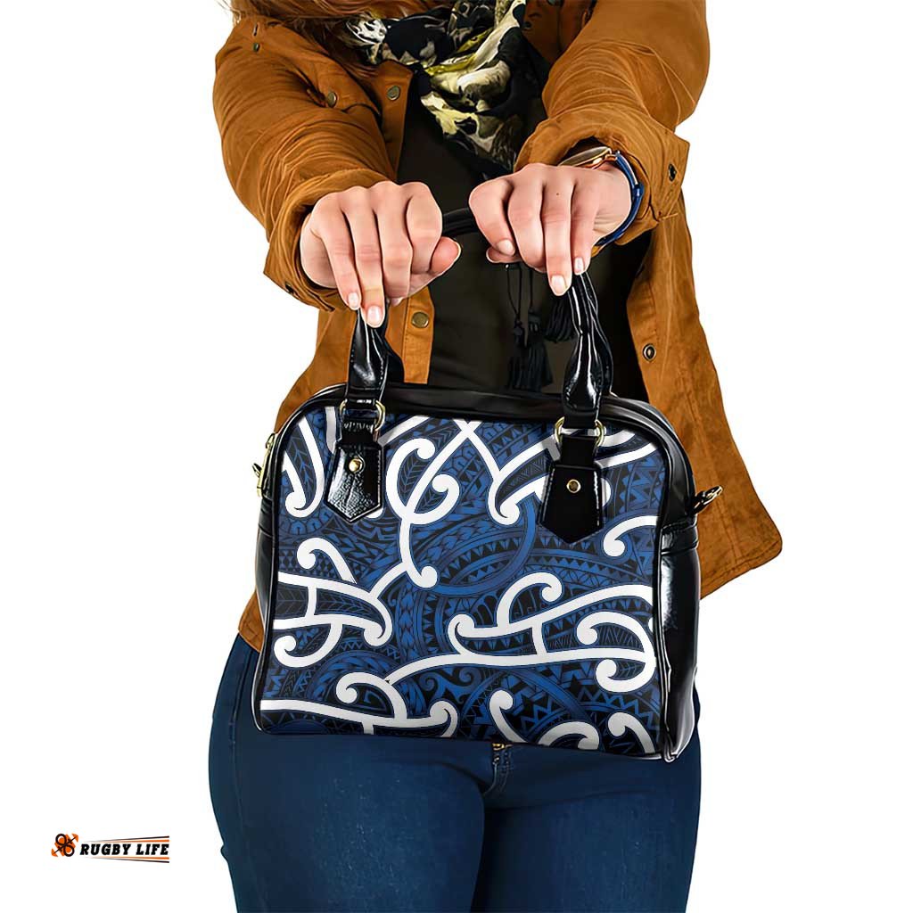 Aotearoa Maori Kowhaiwhai Shoulder Handbag Kikorangi Puhoro and Patiki LT9