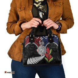 Aotearoa and Samoa Mo Te Tiriti Shoulder Handbag Tangata Moana Stand with Tangata Whenua LT9