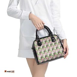 Aussie Pink Cockatoo Flowers Seamless Pattern Shoulder Handbag LT9
