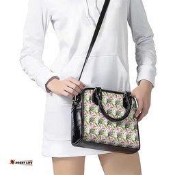 Aussie Pink Cockatoo Flowers Seamless Pattern Shoulder Handbag LT9