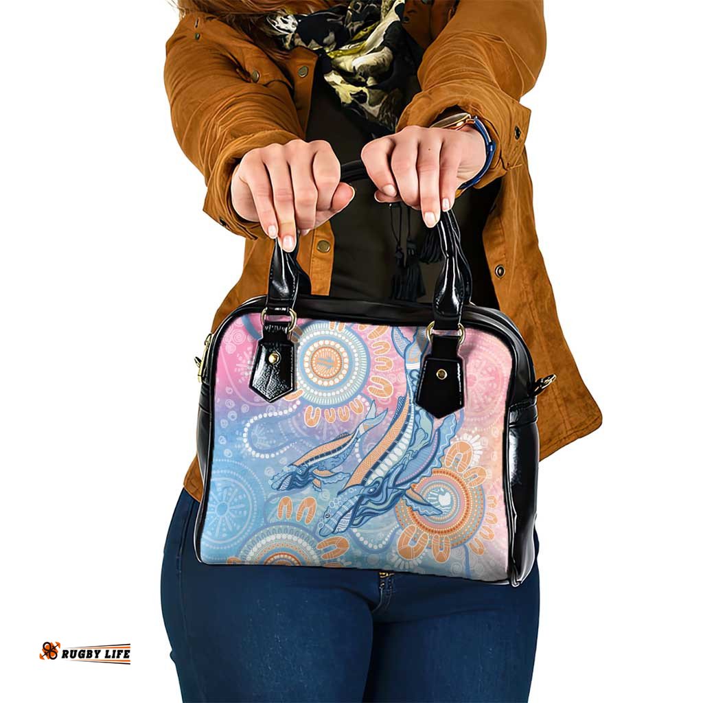 Aussie NAIDOC Week Pastel Shoulder Handbag Dreaming Whales LT7