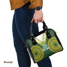 Avaiki Cook Islands Rugby Shoulder Handbag Kuki Airani Tatau Green LT14