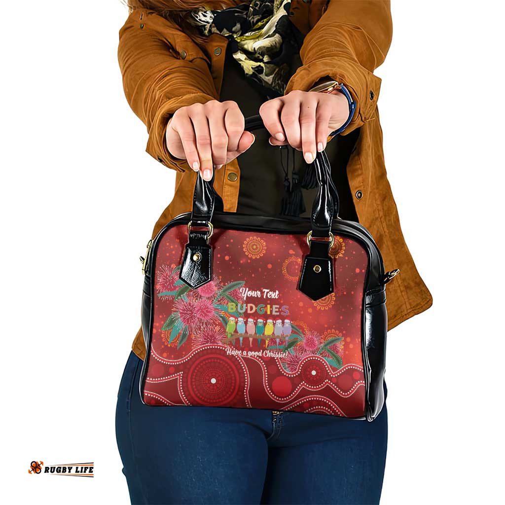 Australia Budgerigar Christmas Personalised Shoulder Handbag Budgies Hakea Have A Good Chrissie LT14