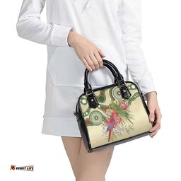 Australia Moluccan Eclectus Shoulder Handbag Australian Native Flowers Indigenous Art LT14