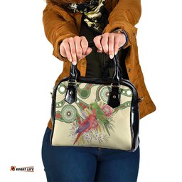 Australia Moluccan Eclectus Shoulder Handbag Australian Native Flowers Indigenous Art LT14