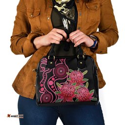 Australia Waratah Shoulder Handbag Telopea Aussie Native Flowers Indigenous Art LT14