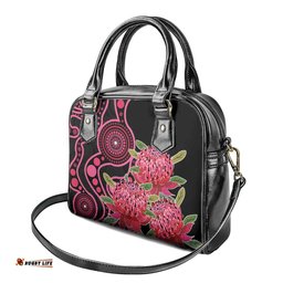 Australia Waratah Shoulder Handbag Telopea Aussie Native Flowers Indigenous Art LT14