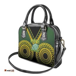 Avaiki Cook Islands Rugby Shoulder Handbag Kuki Airani Tatau Black LT14