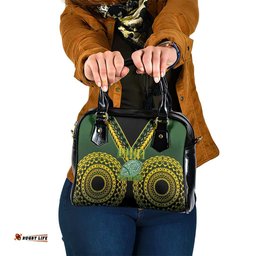 Avaiki Cook Islands Rugby Shoulder Handbag Kuki Airani Tatau Black LT14