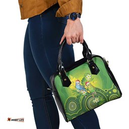 Budgerigar Australia Christmas Shoulder Handbag Budgies Golden Wattle Aboriginal Green LT14