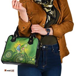 Budgerigar Australia Christmas Shoulder Handbag Budgies Golden Wattle Aboriginal Green LT14