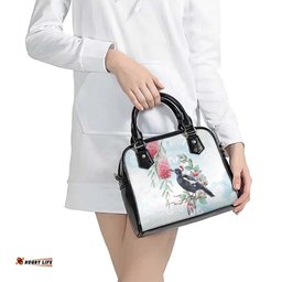 Australia Magpie Christmas Shoulder Handbag Eucalyptus Aboriginal Watercolor Stylized LT14