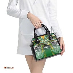 Cook Islands Rugby League Shoulder Handbag Avaiki Tatau Tribal Motifs Black Color LT03