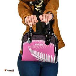 Custom New Zealand Aotearoa Cricket Shoulder Handbag Go White Silver Fern LT14