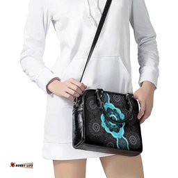 Australia Ovarian Cancer Awareness Shoulder Handbag Brave Strong Teal Ribbon Aboriginal Art LT14