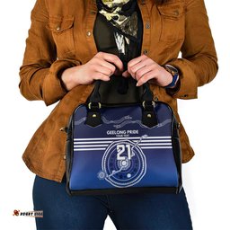 Custom Geelong Pride Shoulder Handbag On the Road to Glory Indigenous Aboriginal LT9