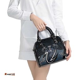 Carlton Navy Shoulder Handbag Captain With Aboriginal Art DT05