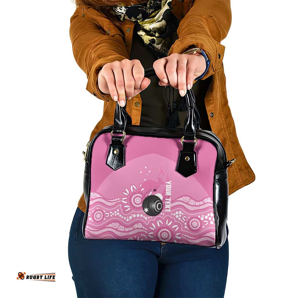 Custom Bowls Australia Breast Cancer Shoulder Handbag Pink Ribbon Kangaroo Aboriginal Art LT14