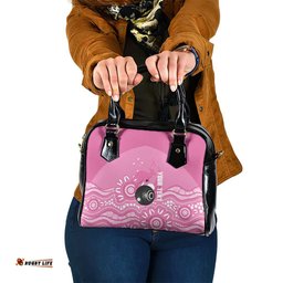 Custom Bowls Australia Breast Cancer Shoulder Handbag Pink Ribbon Kangaroo Aboriginal Art LT14