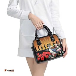 Australia Kookaburra ANZAC Day Shoulder Handbag Rising Sun 25th April Poppy Eucalyptus Blossoms LT14