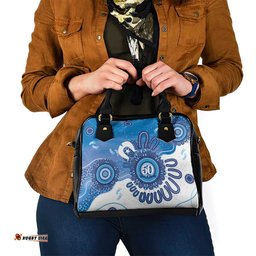 NAIDOC Week 2026 Shoulder Handbag 50 Years Deadly Dhari Blue Aboriginal Art LT14