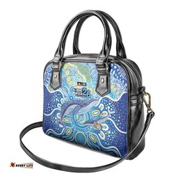 NAIDOC Week 2026 Shoulder Handbag Dreaming of Whales Aboriginal Dot Art LT9