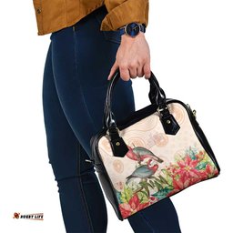 Merry Christmas Aussie Aboriginal Shoulder Handbag Rosebreasted Cockatoo Pastel LT7
