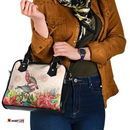Merry Christmas Aussie Aboriginal Shoulder Handbag Rosebreasted Cockatoo Pastel LT7