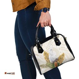 Australia Little Corella Shoulder Handbag Cacatua Sanguinea Western Grevillea Aboriginal Art LT14