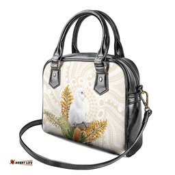 Australia Little Corella Shoulder Handbag Cacatua Sanguinea Western Grevillea Aboriginal Art LT14