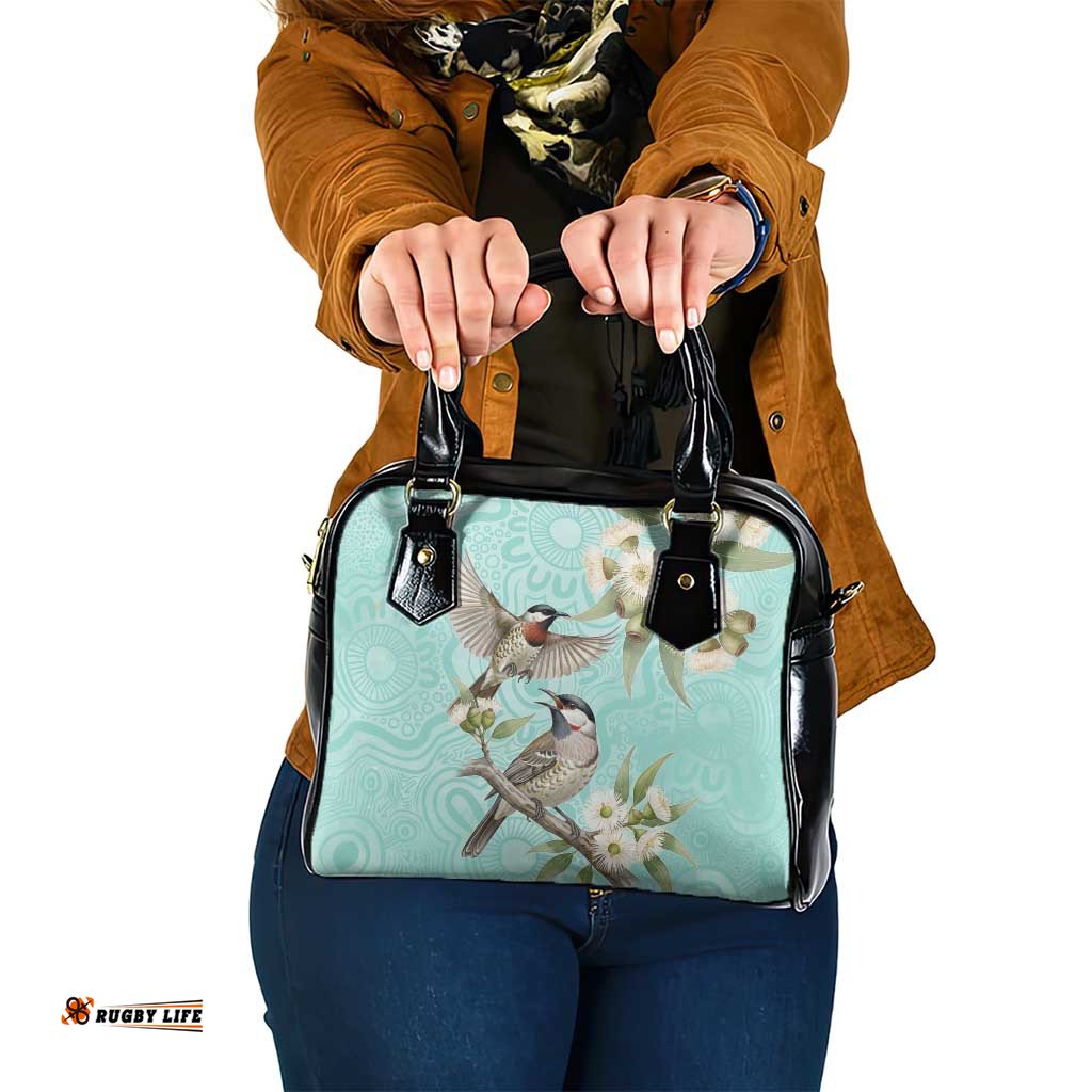 Australia Red Wattlebird Shoulder Handbag Eucalyptus Alba Indigenous Art LT14
