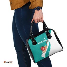 New Zealand Cricket Shoulder Handbag Kiwi Birds Haka Dance Turquoise Fern Sporty Style LT03