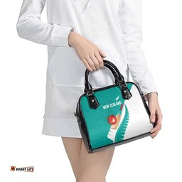 New Zealand Cricket Shoulder Handbag Kiwi Birds Haka Dance Turquoise Fern Sporty Style LT03