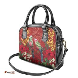 Merry Chrissie Australia King Parrots Shoulder Handbag Aboriginal Art LT7
