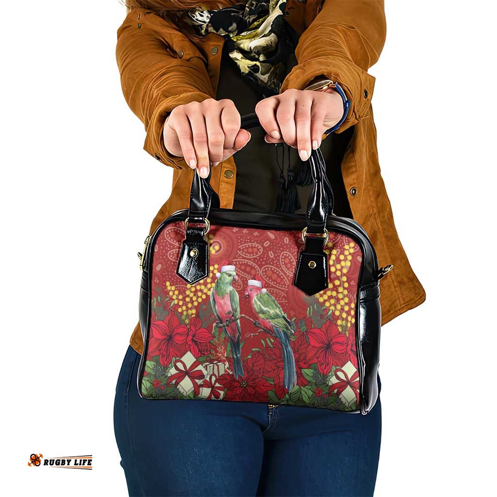 Merry Chrissie Australia King Parrots Shoulder Handbag Aboriginal Art LT7