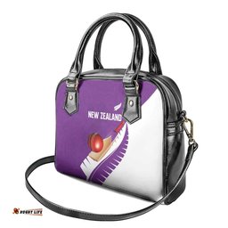 New Zealand Cricket Shoulder Handbag Kiwi Birds Haka Dance Purple Fern Sporty Style LT03