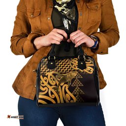 Humpback Whale Matariki New Zealand Shoulder Handbag NZ Maori Paikea Poutama Luxury Gold LT14