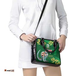 Green Kangaroo and Golden Wattle Personalised Shoulder Handbag Happy Australia Day 6 January LT9