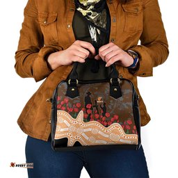 GWS Giants ANZAC Day Shoulder Handbag Indigenous Dot Art with Poppy Flower Tribute TS04
