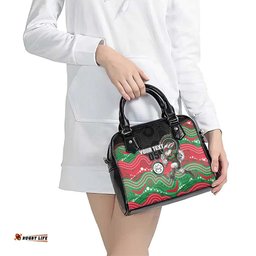Custom Rabbitohs Shoulder Handbag Rabbit Mascot With Aboriginal Indigenous DT05