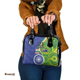 India Vs Australian Cricket Custom Shoulder Handbag Ashoka Chakra and Aboriginal Together LT9