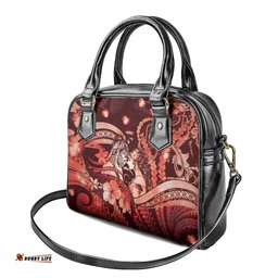 Maori Romantic Valentine Shoulder Handbag The Hongi Kiss Red Galaxy DT05