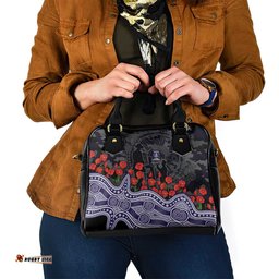 Fremantle Dockers ANZAC Day Shoulder Handbag Indigenous Dot Art with Poppy Flower Tribute TS04