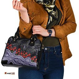 Fremantle Dockers ANZAC Day Shoulder Handbag Indigenous Dot Art with Poppy Flower Tribute TS04