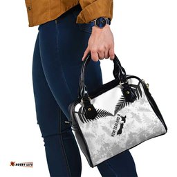 Custom New Zealand Silver Fern Football Shoulder Handbag Go Aotearoa Grunge White LT14