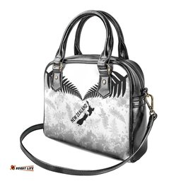Custom New Zealand Silver Fern Football Shoulder Handbag Go Aotearoa Grunge White LT14