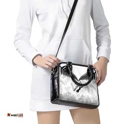 Custom New Zealand Silver Fern Football Shoulder Handbag Go Aotearoa Grunge White LT14